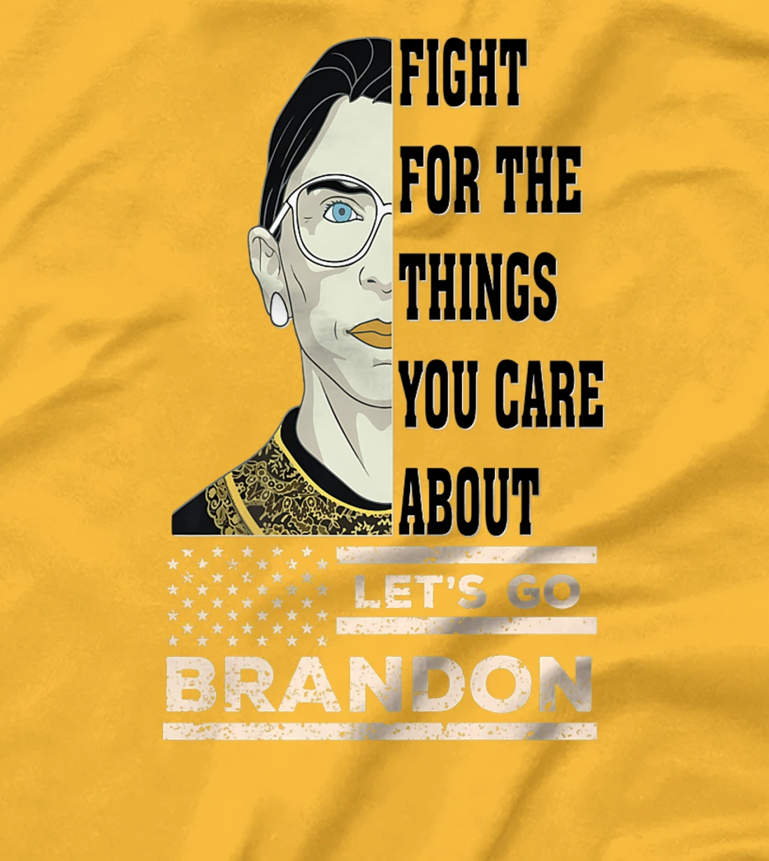 Womens Let's Go Brandon RBG Justice Patriotic American Anti Biden T-Shirt, Women T-Shirt