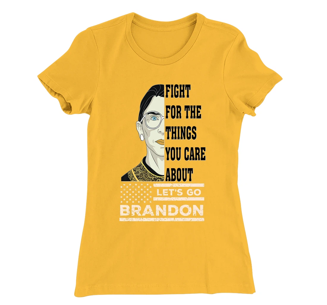 Womens Let's Go Brandon RBG Justice Patriotic American Anti Biden T-Shirt, Women T-Shirt