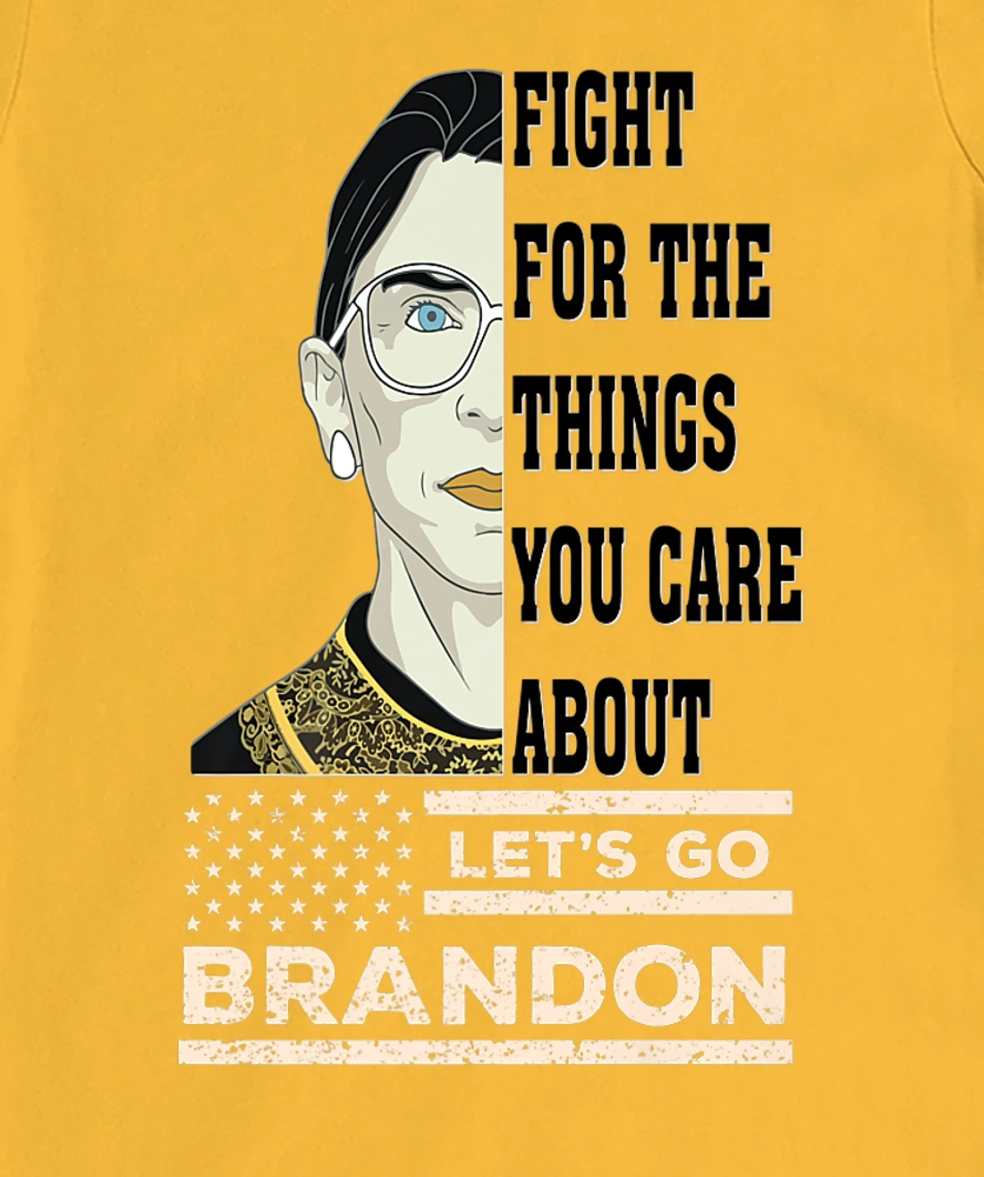 Womens Let's Go Brandon RBG Justice Patriotic American Anti Biden T-Shirt, Women T-Shirt