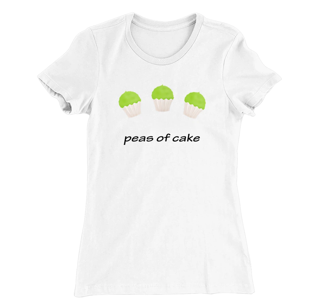 Womens Peas of cake, easy peasy piece of cake funny vegan pea pun T-Shirt, Kid T-Shirt and Women T-Shirt