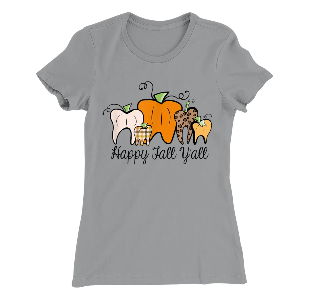 Womens Fall Pumpkin tooth Dental Assistant Hygienist Staff Design T-Shirt, Kid T-Shirt and Women T-Shirt
