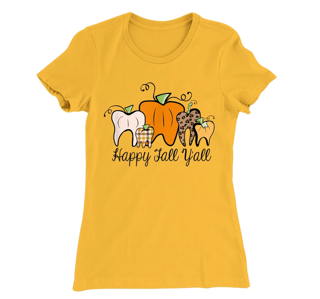 Womens Fall Pumpkin tooth Dental Assistant Hygienist Staff Design T-Shirt, Kid T-Shirt and Women T-Shirt