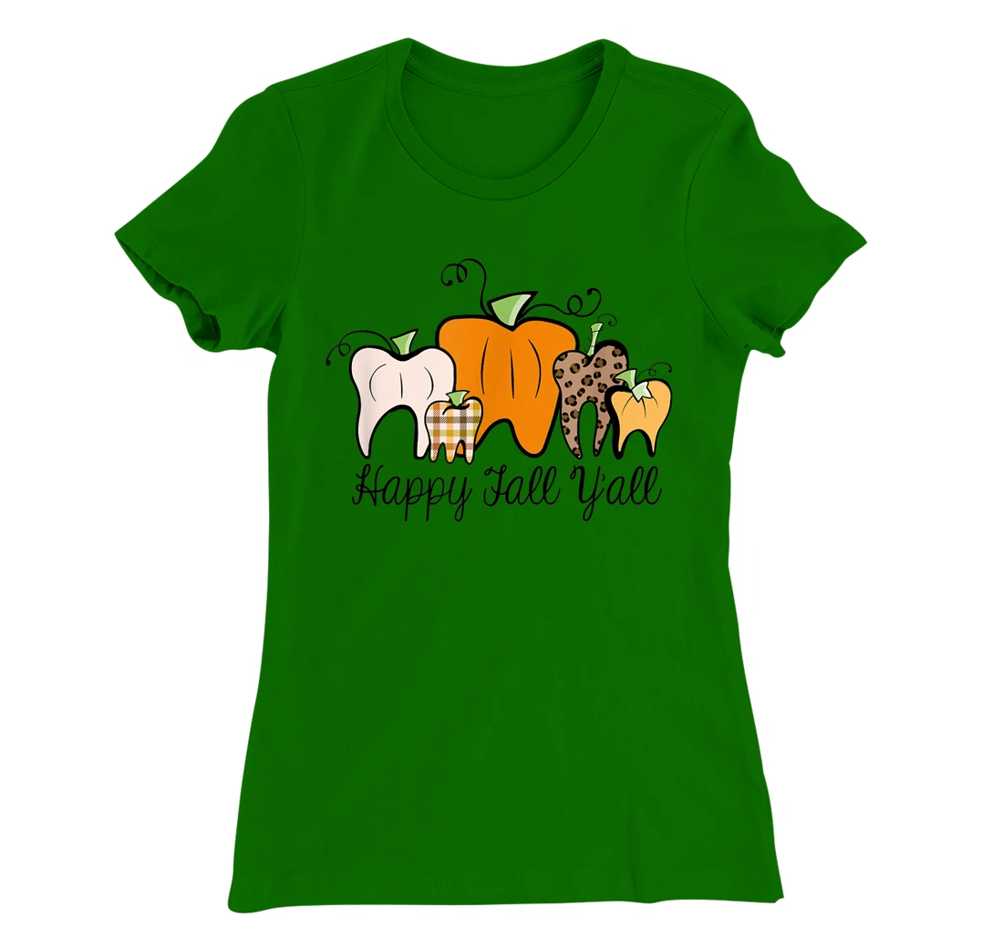 Womens Fall Pumpkin tooth Dental Assistant Hygienist Staff Design T-Shirt, Kid T-Shirt and Women T-Shirt
