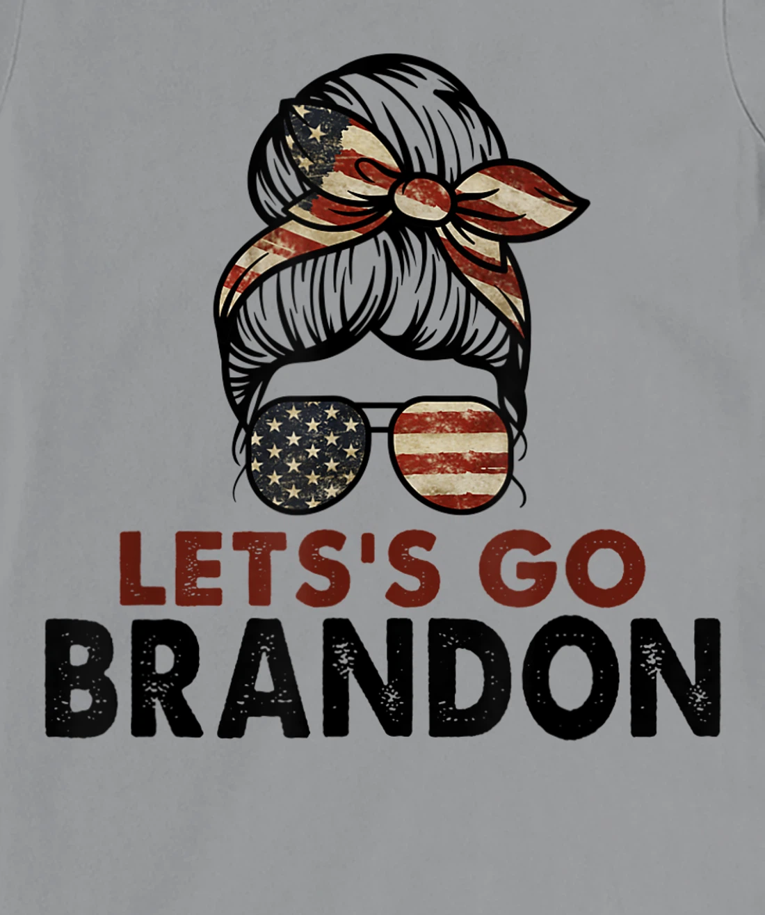 Womens Let's Go Brandon Conservative Anti Liberal US Flag T-Shirt, Women T-Shirt