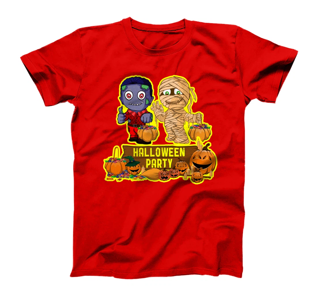 Happy Hallowen Party Funny With Mummy Zombie Pumpkin T-Shirt
