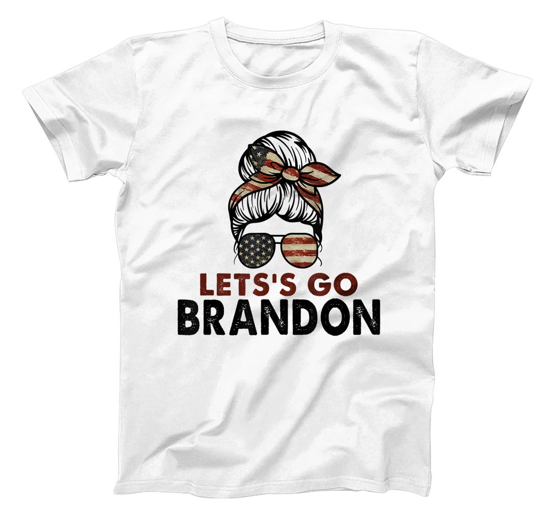 Womens Let's Go Brandon Conservative Anti Liberal US Flag T-Shirt, Women T-Shirt