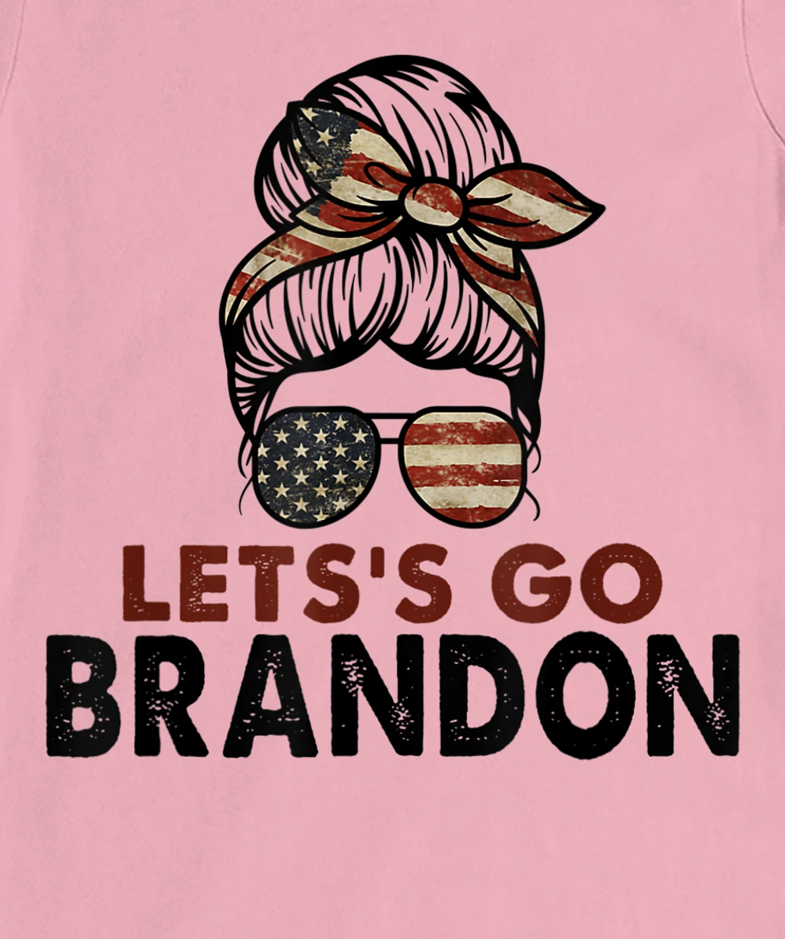 Womens Let's Go Brandon Conservative Anti Liberal US Flag T-Shirt, Women T-Shirt