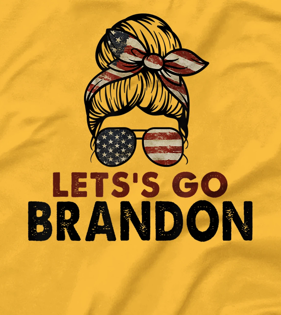 Womens Let's Go Brandon Conservative Anti Liberal US Flag T-Shirt, Women T-Shirt