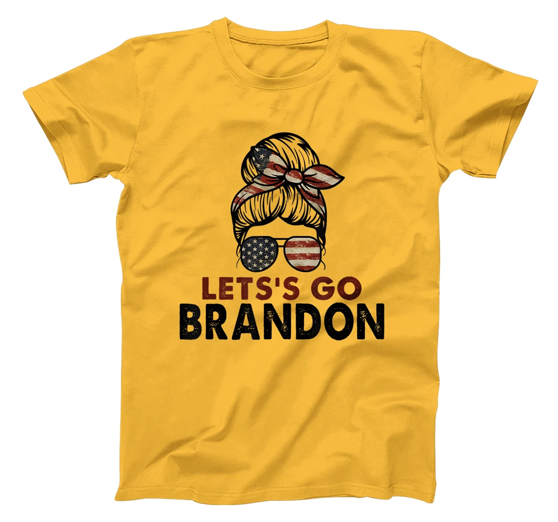 Womens Let's Go Brandon Conservative Anti Liberal US Flag T-Shirt, Women T-Shirt