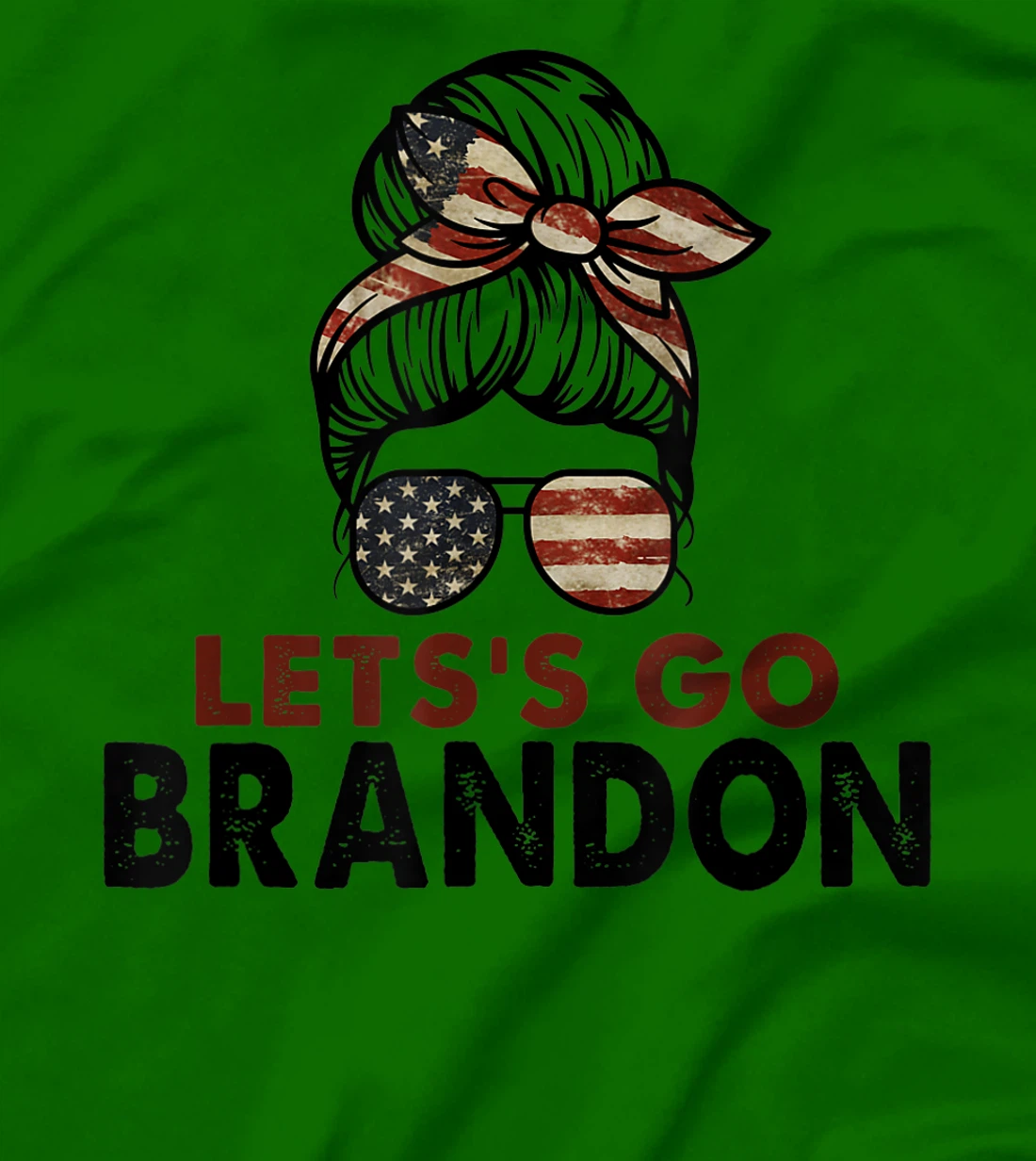 Womens Let's Go Brandon Conservative Anti Liberal US Flag T-Shirt, Women T-Shirt