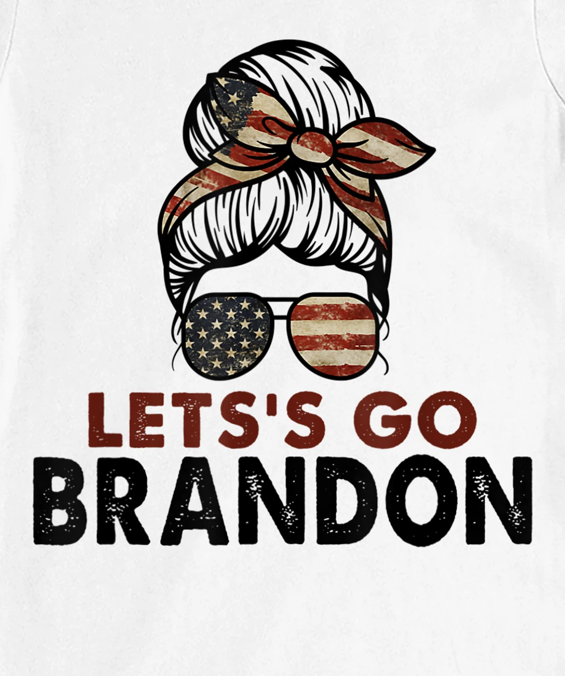 Womens Let's Go Brandon Conservative Anti Liberal US Flag T-Shirt, Women T-Shirt