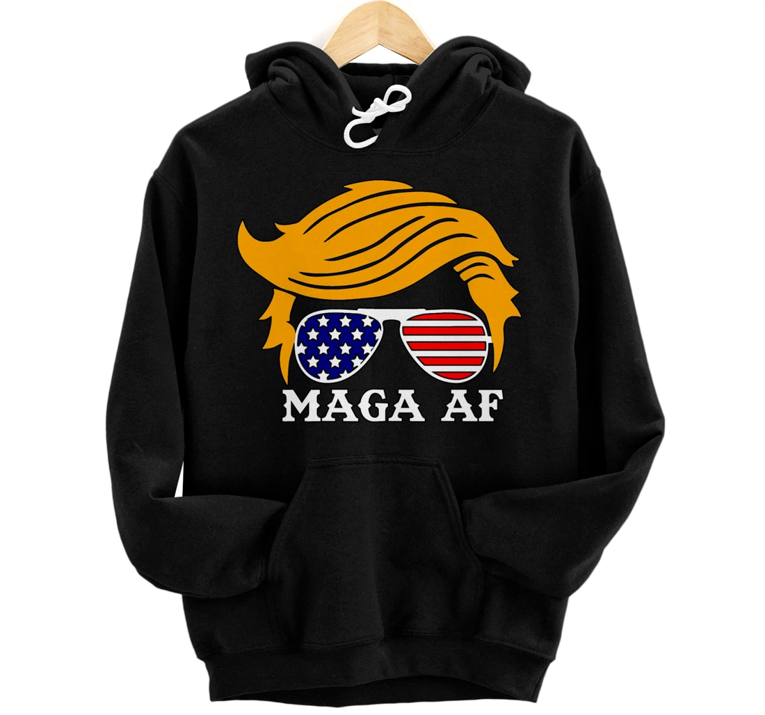 Trump MAGA AF Funny Parody Orange Hair Pullover Hoodie