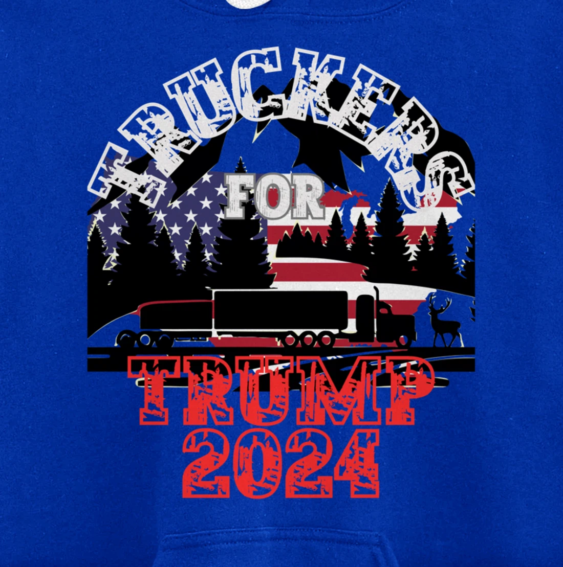 Patriotic American Flag Trump 2024 Pullover Hoodie