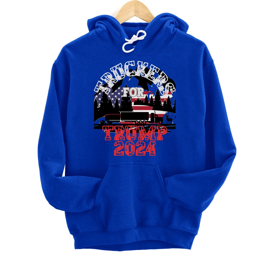 Patriotic American Flag Trump 2024 Pullover Hoodie