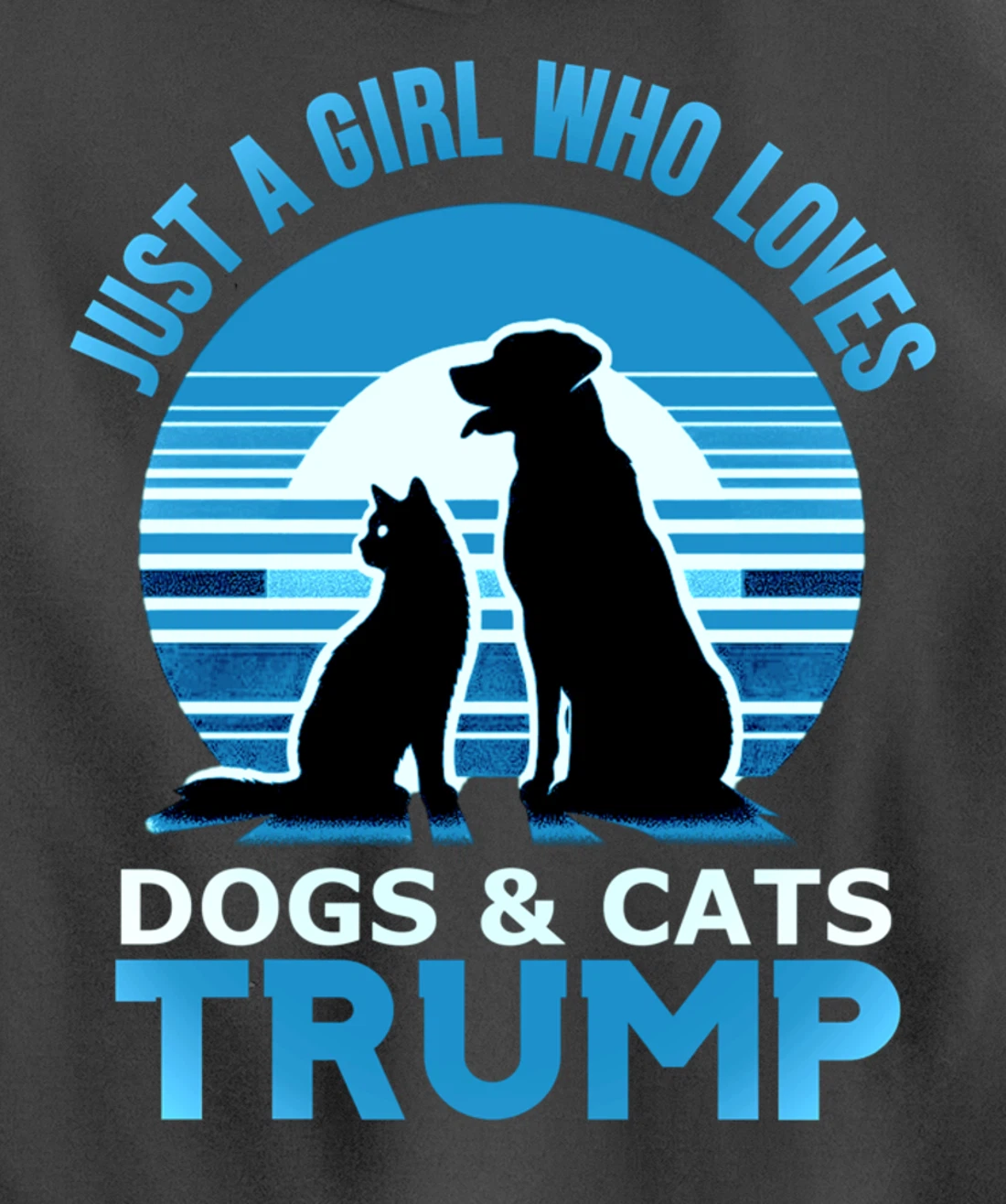 funny Just A Girl Who Loves Dogs And cats and donald trump Pullover Hoodie