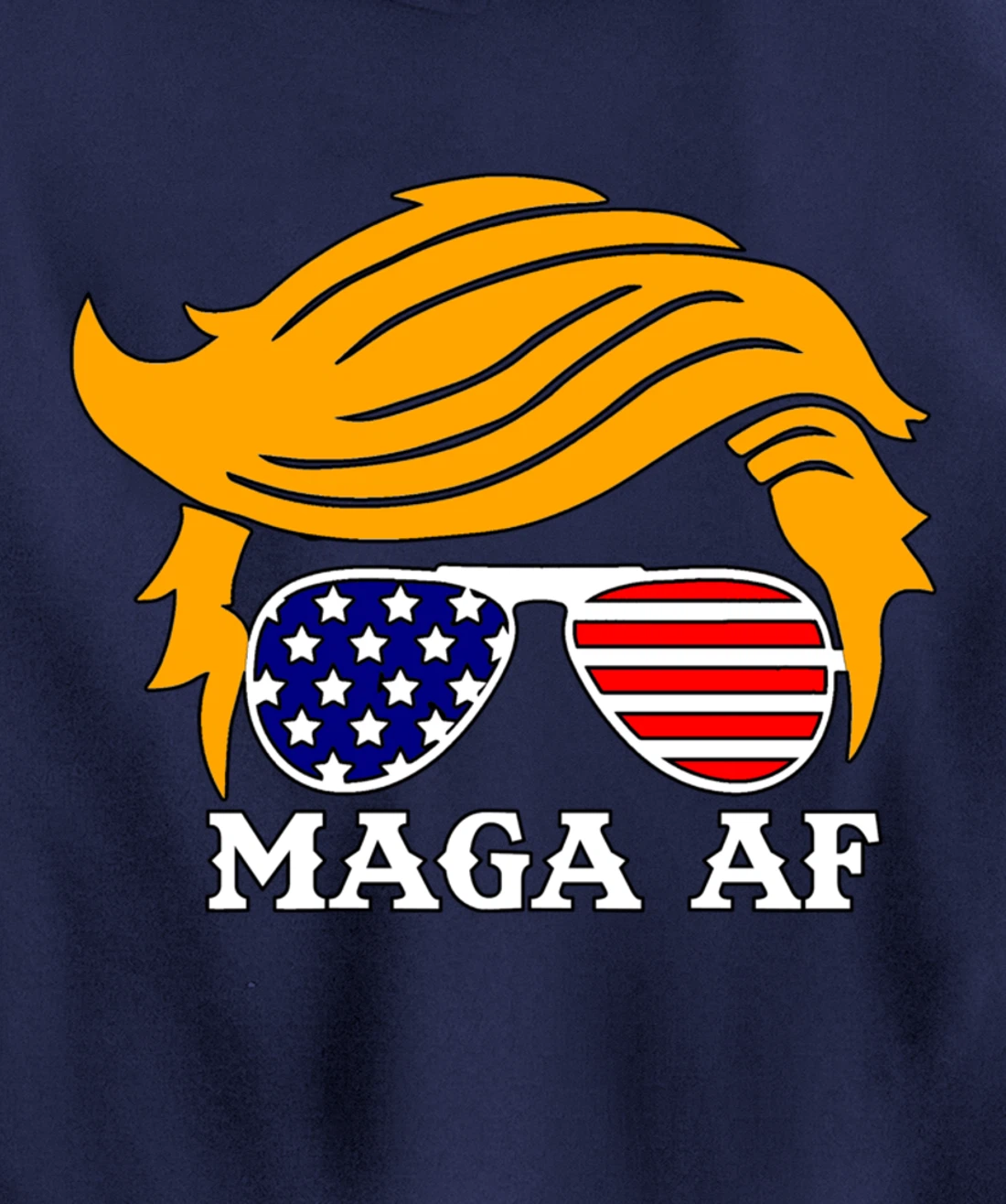 Trump MAGA AF Funny Parody Orange Hair Pullover Hoodie