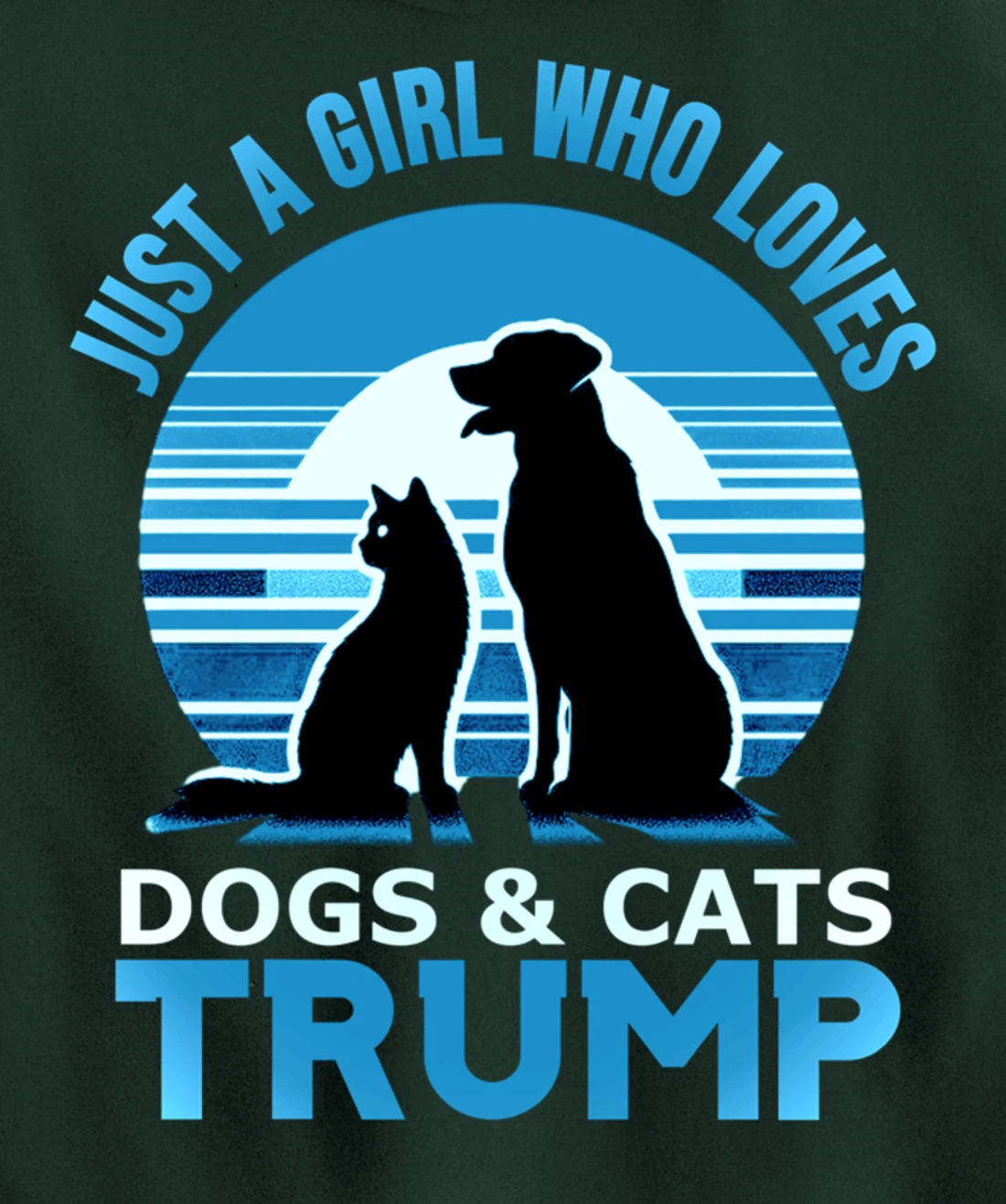 funny Just A Girl Who Loves Dogs And cats and donald trump Pullover Hoodie