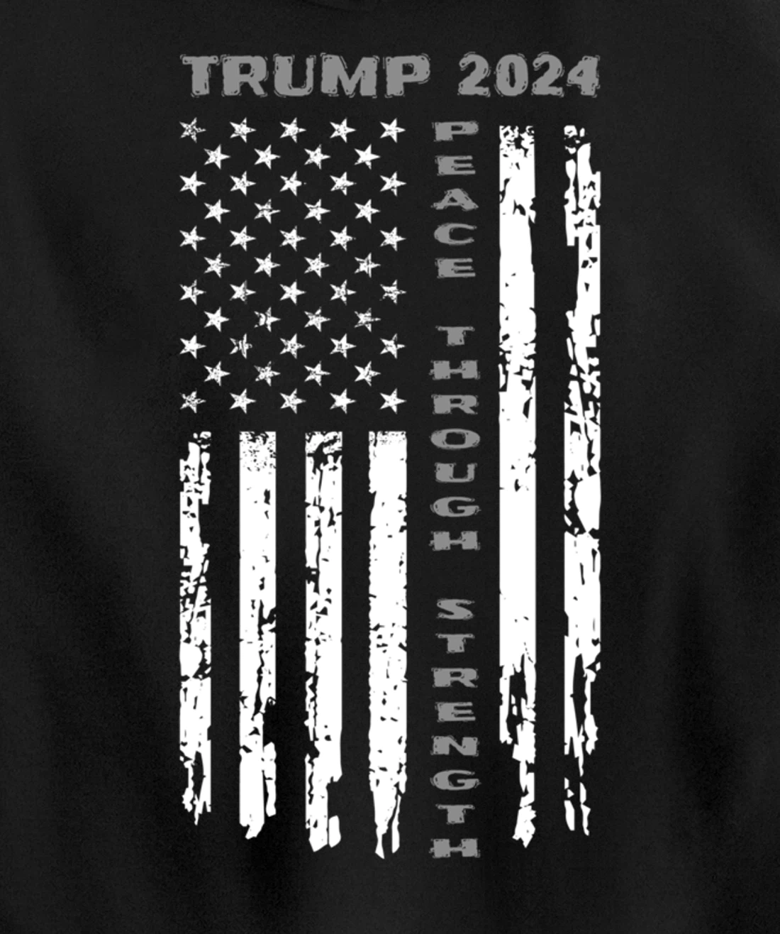 Peace Through Strength Vintage American Flag Pro Trump for Pullover Hoodie