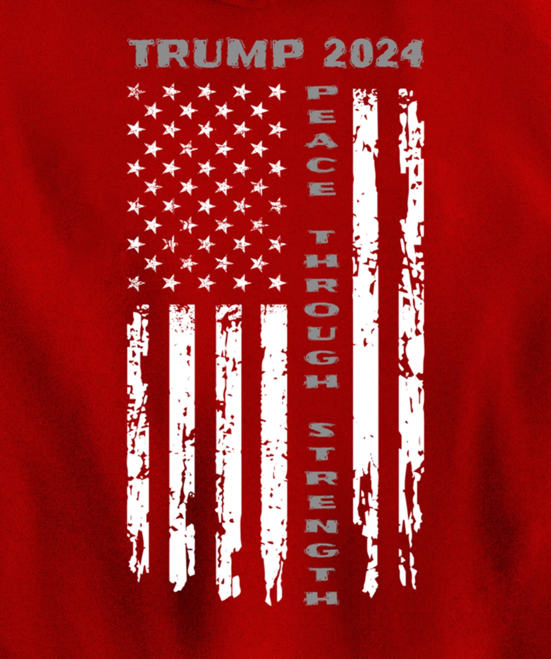 Peace Through Strength Vintage American Flag Pro Trump for Pullover Hoodie