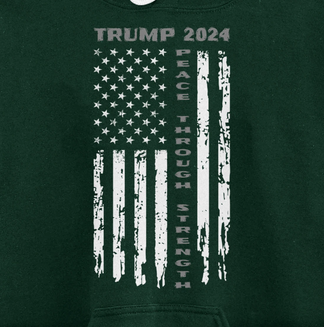 Peace Through Strength Vintage American Flag Pro Trump for Pullover Hoodie