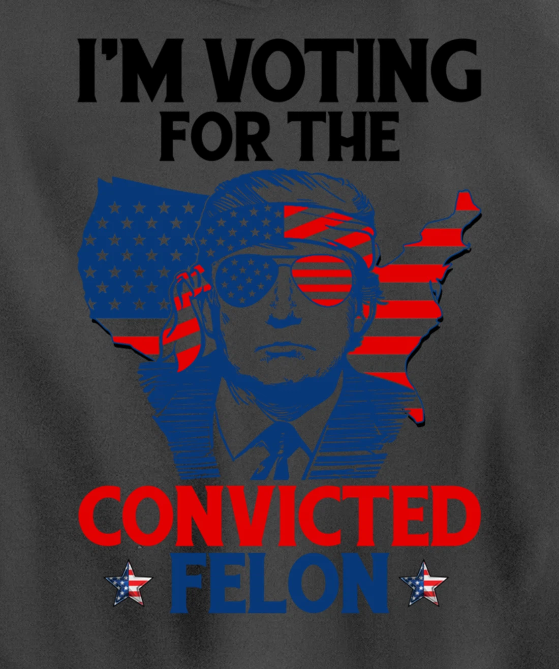 I'm Voting For The Convicted Felon Funny Pro Trump 2024 Pullover Hoodie