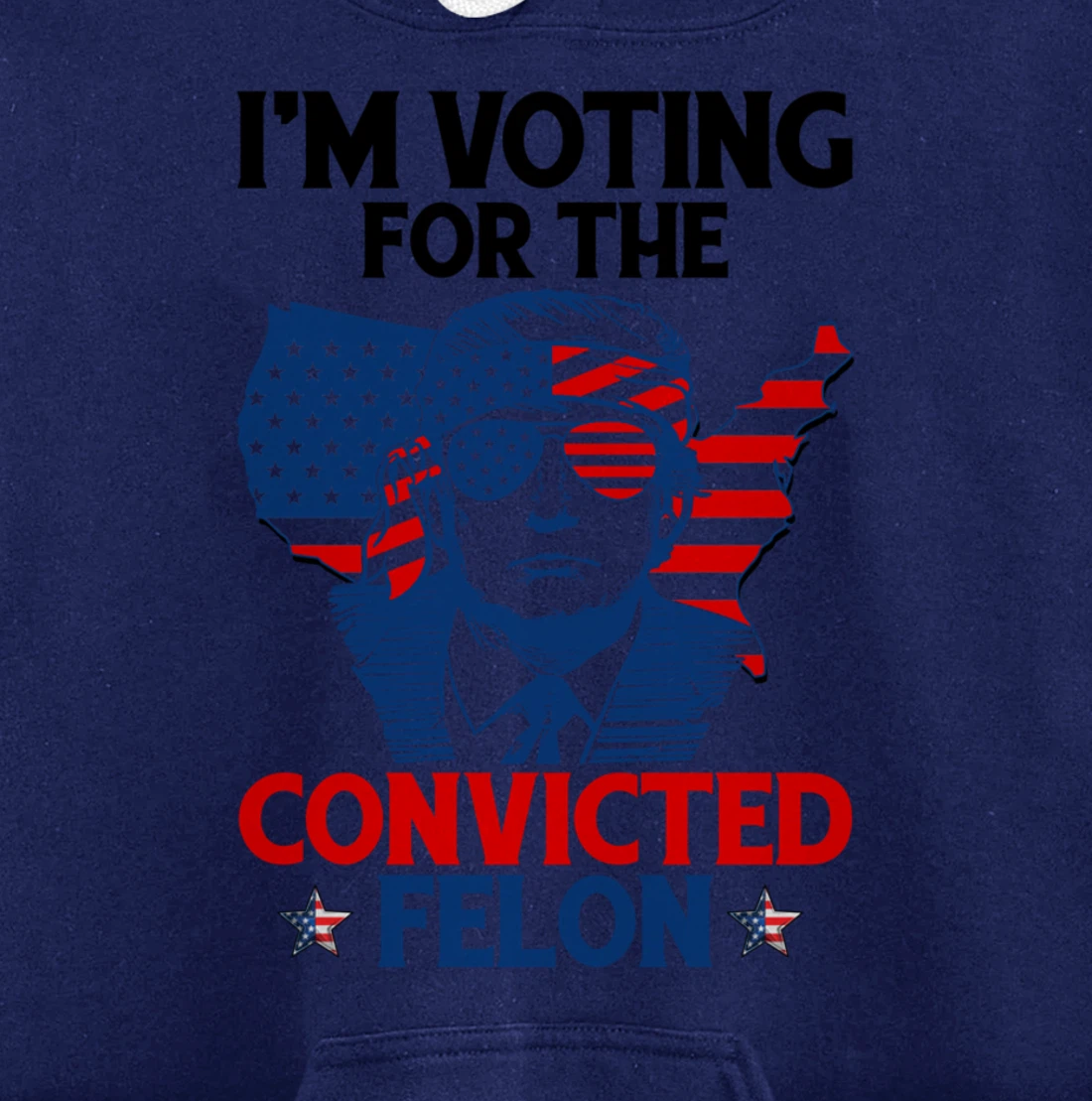 I'm Voting For The Convicted Felon Funny Pro Trump 2024 Pullover Hoodie