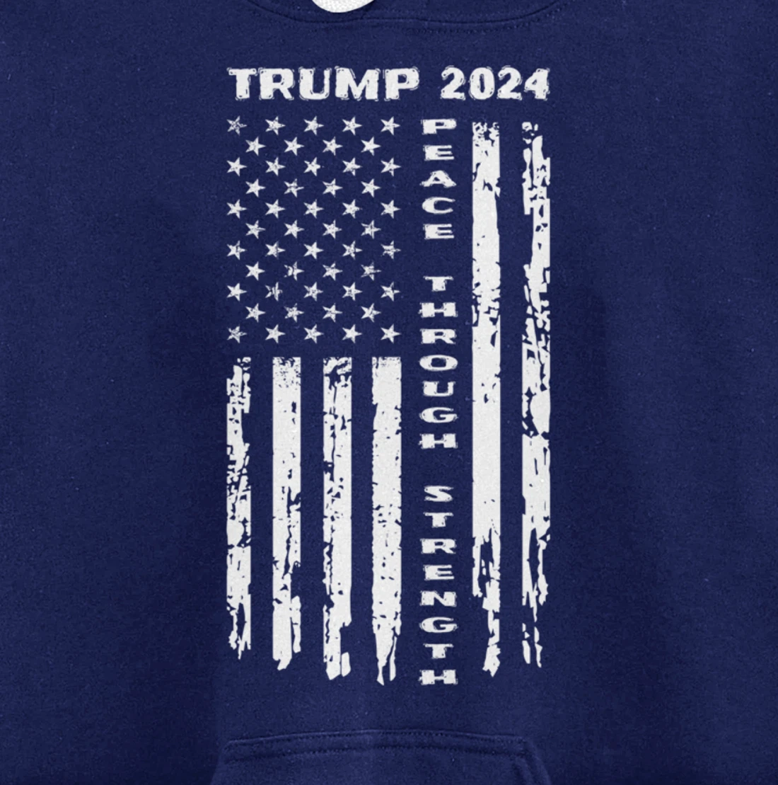 Peace Through Strength Vintage American Flag Pro Trump for Pullover Hoodie