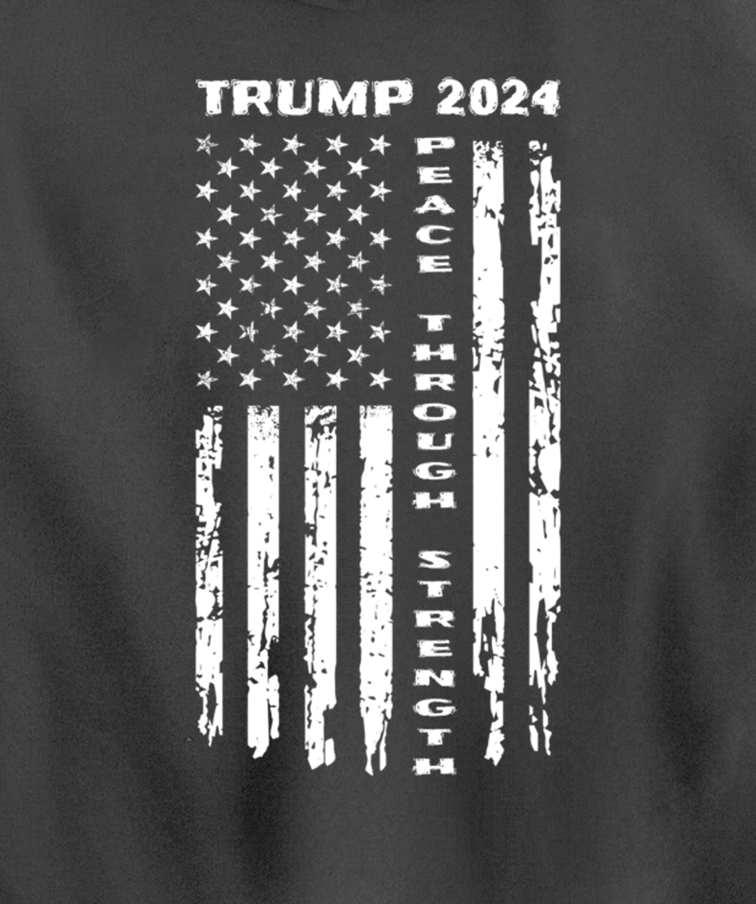 Peace Through Strength Vintage American Flag Pro Trump for Pullover Hoodie