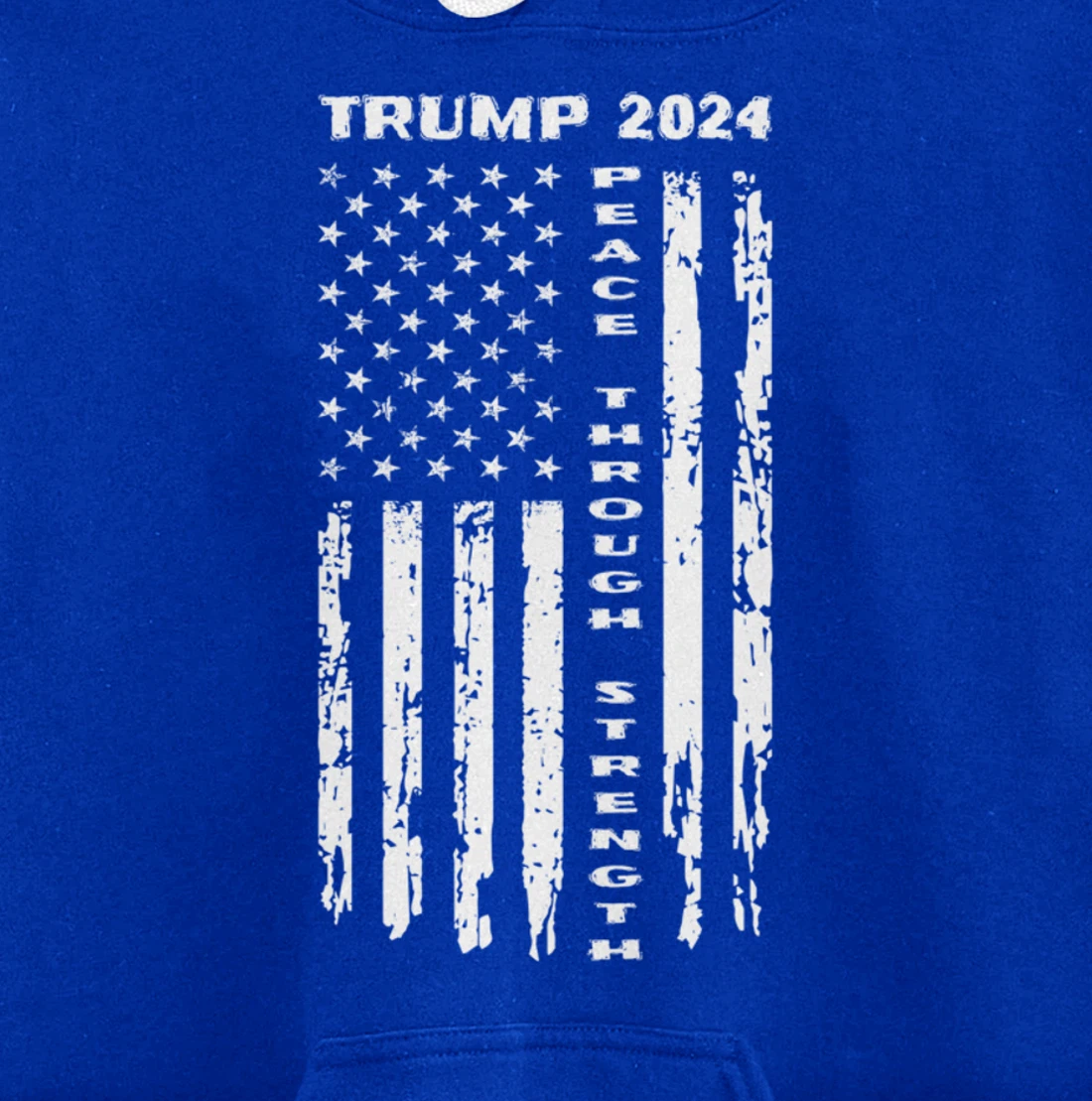 Peace Through Strength Vintage American Flag Pro Trump for Pullover Hoodie