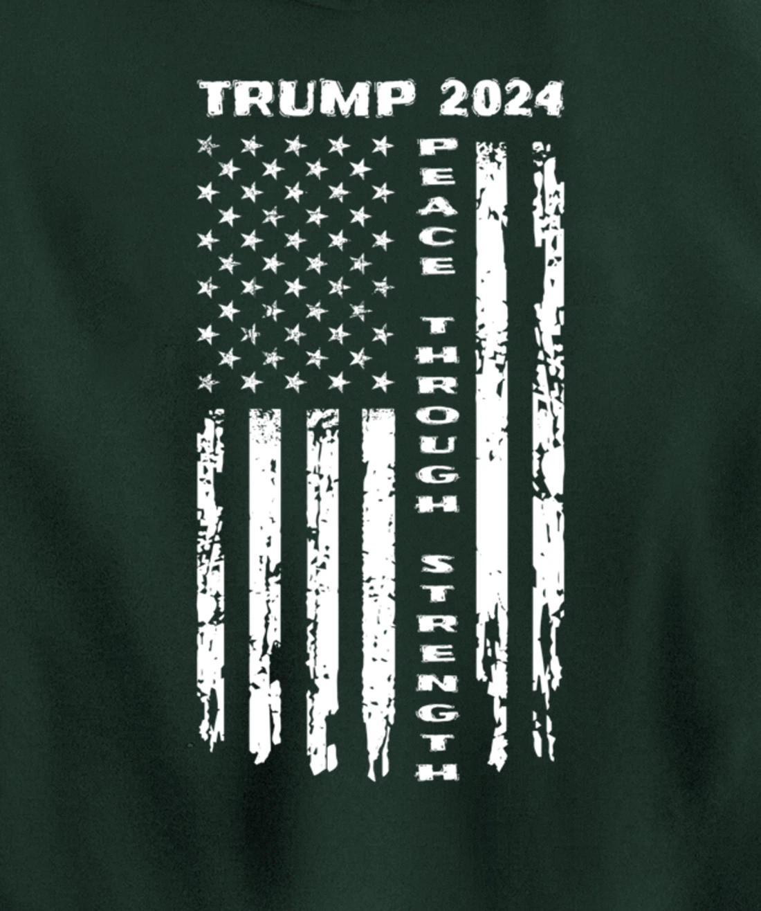 Peace Through Strength Vintage American Flag Pro Trump for Pullover Hoodie