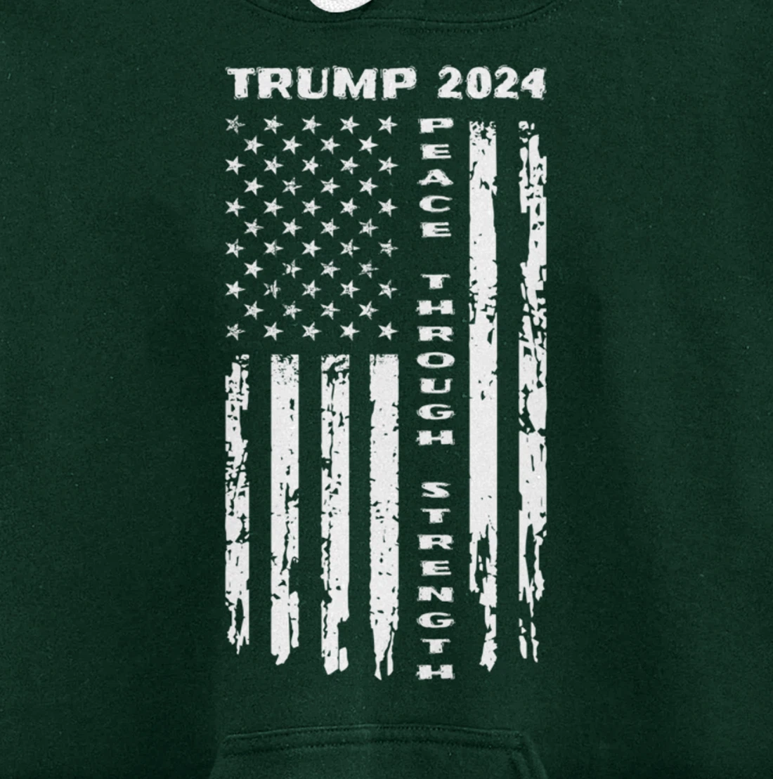 Peace Through Strength Vintage American Flag Pro Trump for Pullover Hoodie