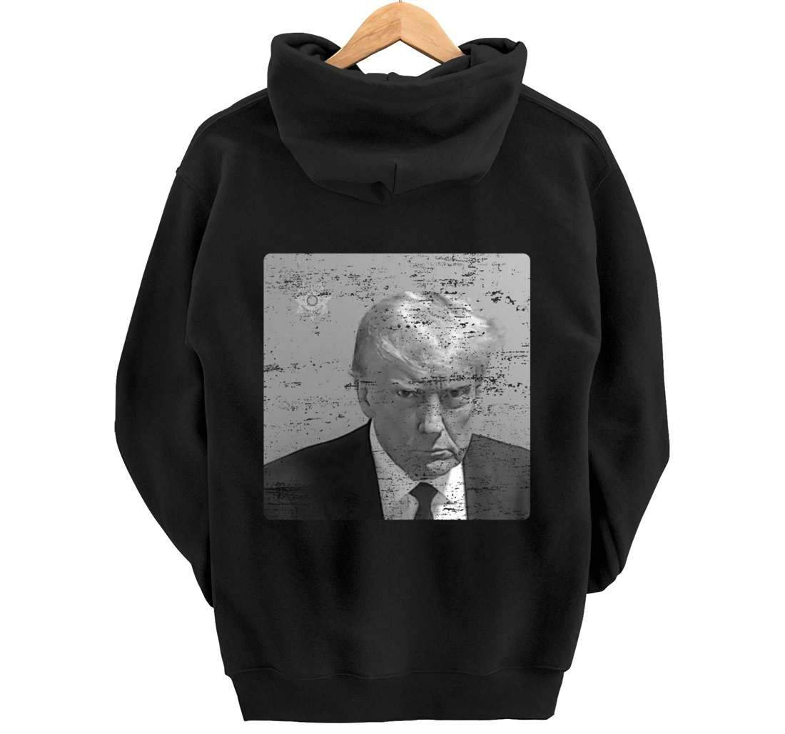 Donald Trump Mugshot Shirt Original Black and White Vintage Pullover Hoodie
