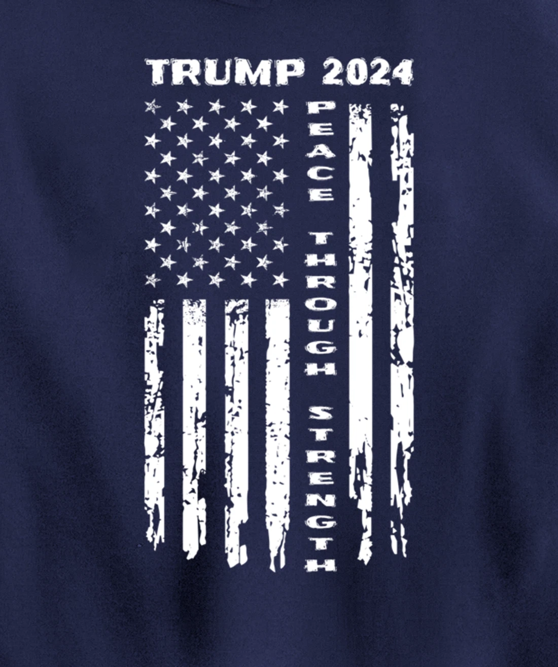 Peace Through Strength Vintage American Flag Pro Trump for Pullover Hoodie