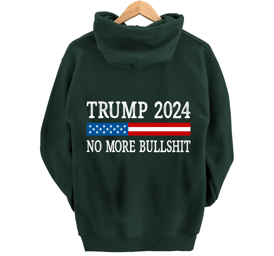 Trump 2024 - No More Bullshit - Vintage Style - Pullover Hoodie