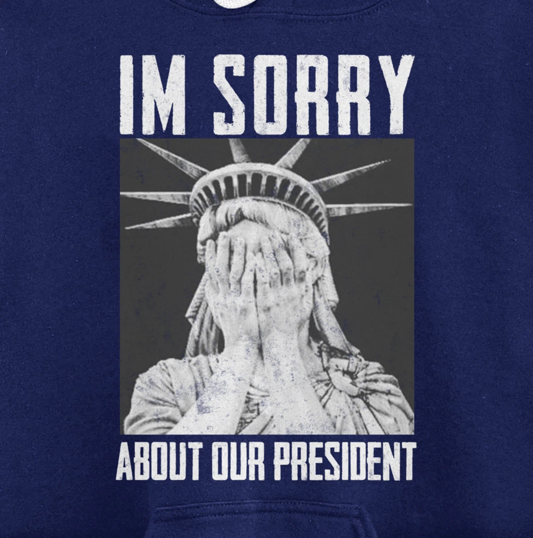 Funny Ashamed Statue of Liberty Political Anti-Trump RHINOS Pullover Hoodie