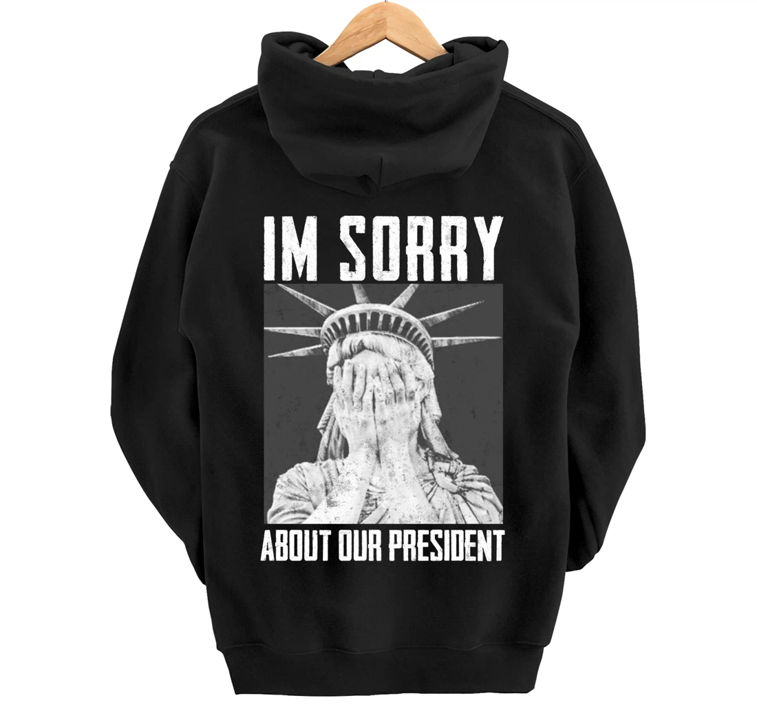 Funny Ashamed Statue of Liberty Political Anti-Trump RHINOS Pullover Hoodie