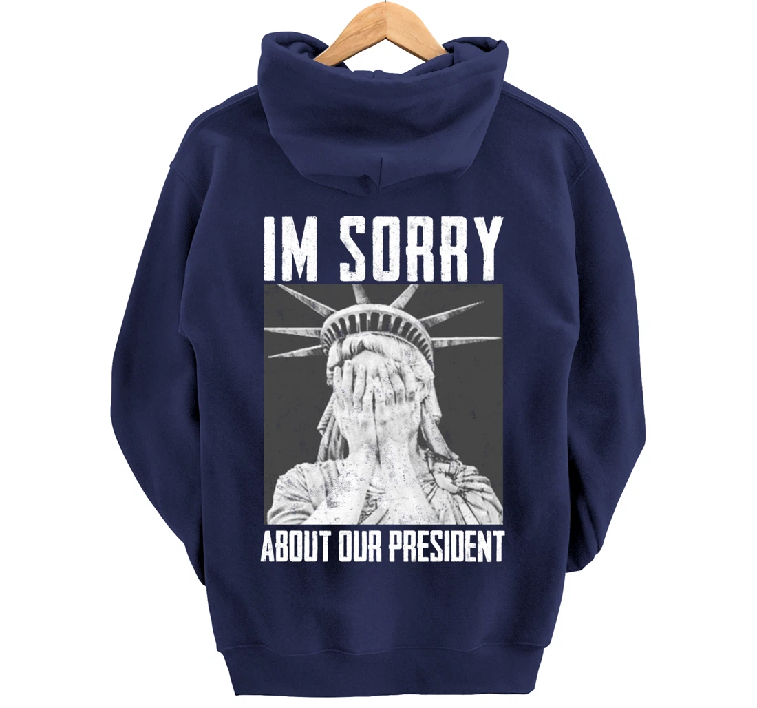Funny Ashamed Statue of Liberty Political Anti-Trump RHINOS Pullover Hoodie