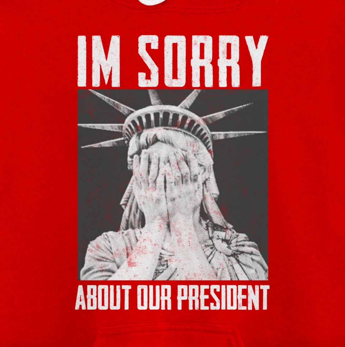Funny Ashamed Statue of Liberty Political Anti-Trump RHINOS Pullover Hoodie