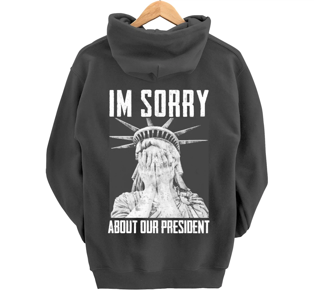 Funny Ashamed Statue of Liberty Political Anti-Trump RHINOS Pullover Hoodie