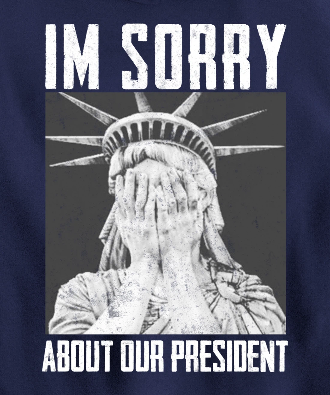 Funny Ashamed Statue of Liberty Political Anti-Trump RHINOS Pullover Hoodie