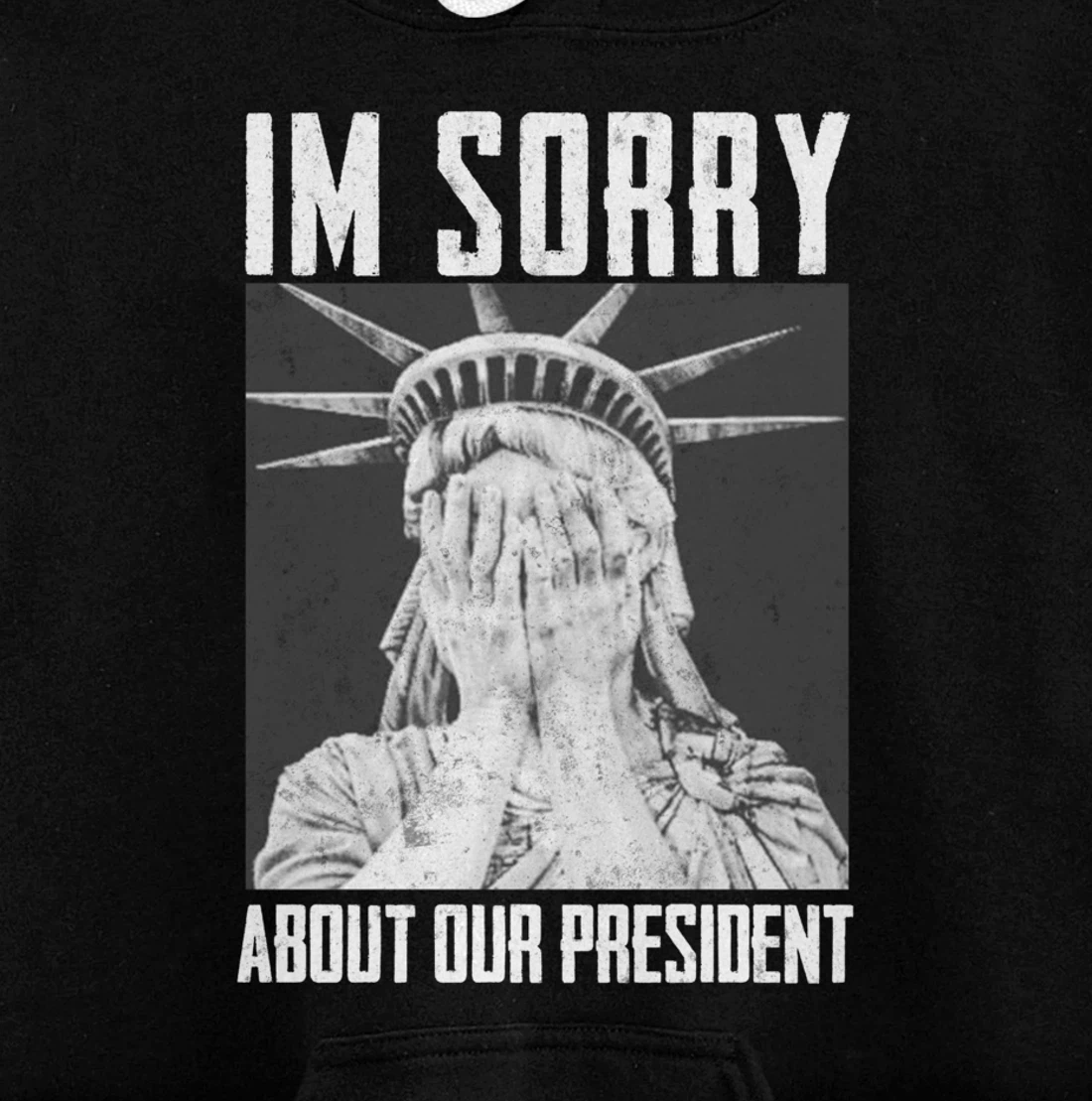 Funny Ashamed Statue of Liberty Political Anti-Trump RHINOS Pullover Hoodie