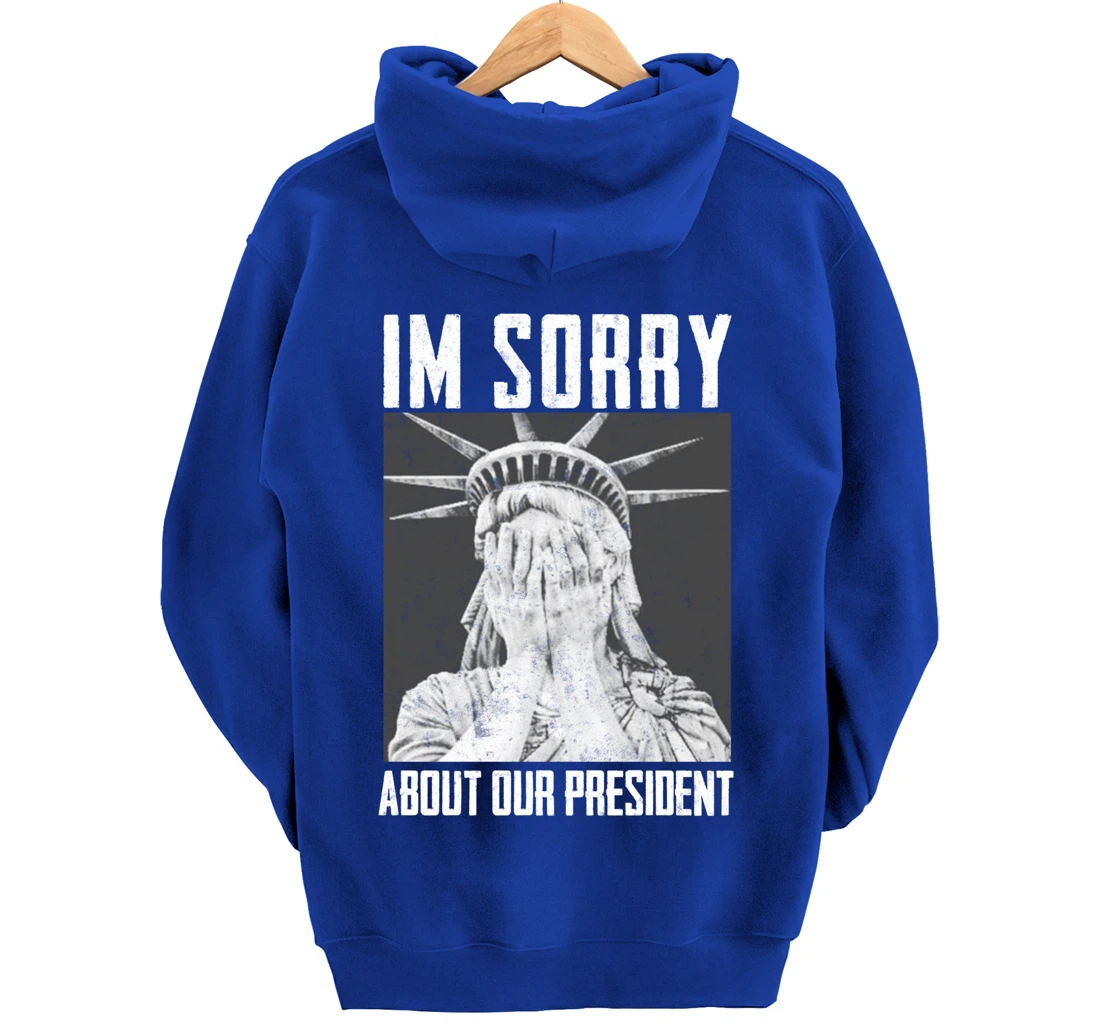 Funny Ashamed Statue of Liberty Political Anti-Trump RHINOS Pullover Hoodie