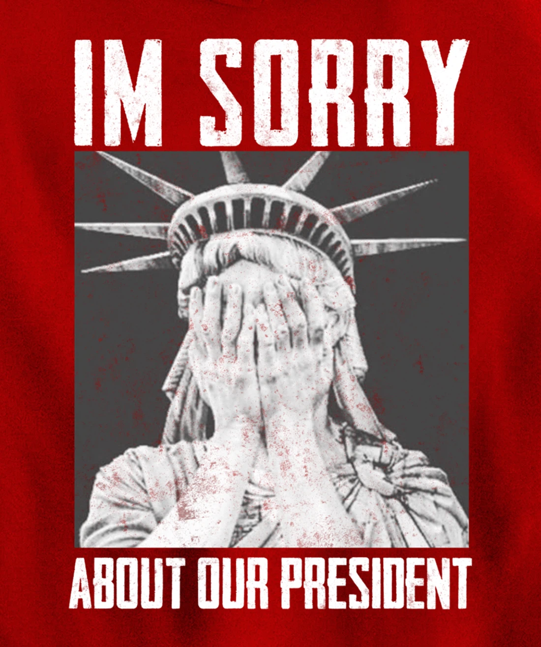 Funny Ashamed Statue of Liberty Political Anti-Trump RHINOS Pullover Hoodie