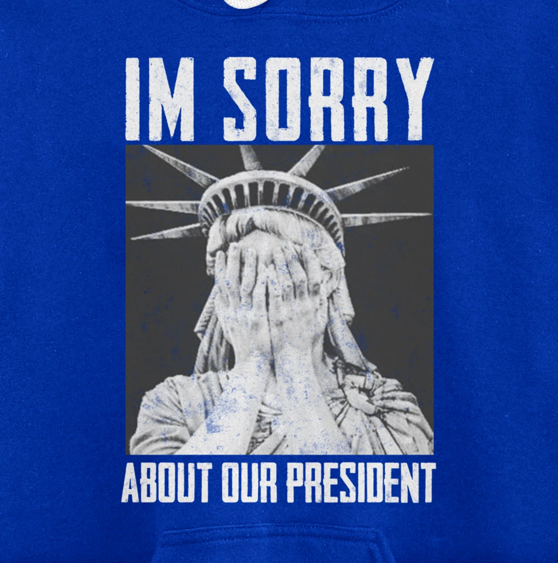 Funny Ashamed Statue of Liberty Political Anti-Trump RHINOS Pullover Hoodie