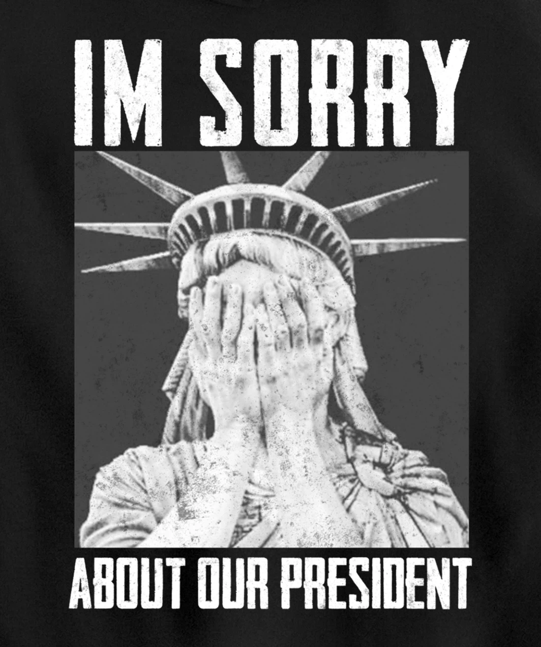 Funny Ashamed Statue of Liberty Political Anti-Trump RHINOS Pullover Hoodie