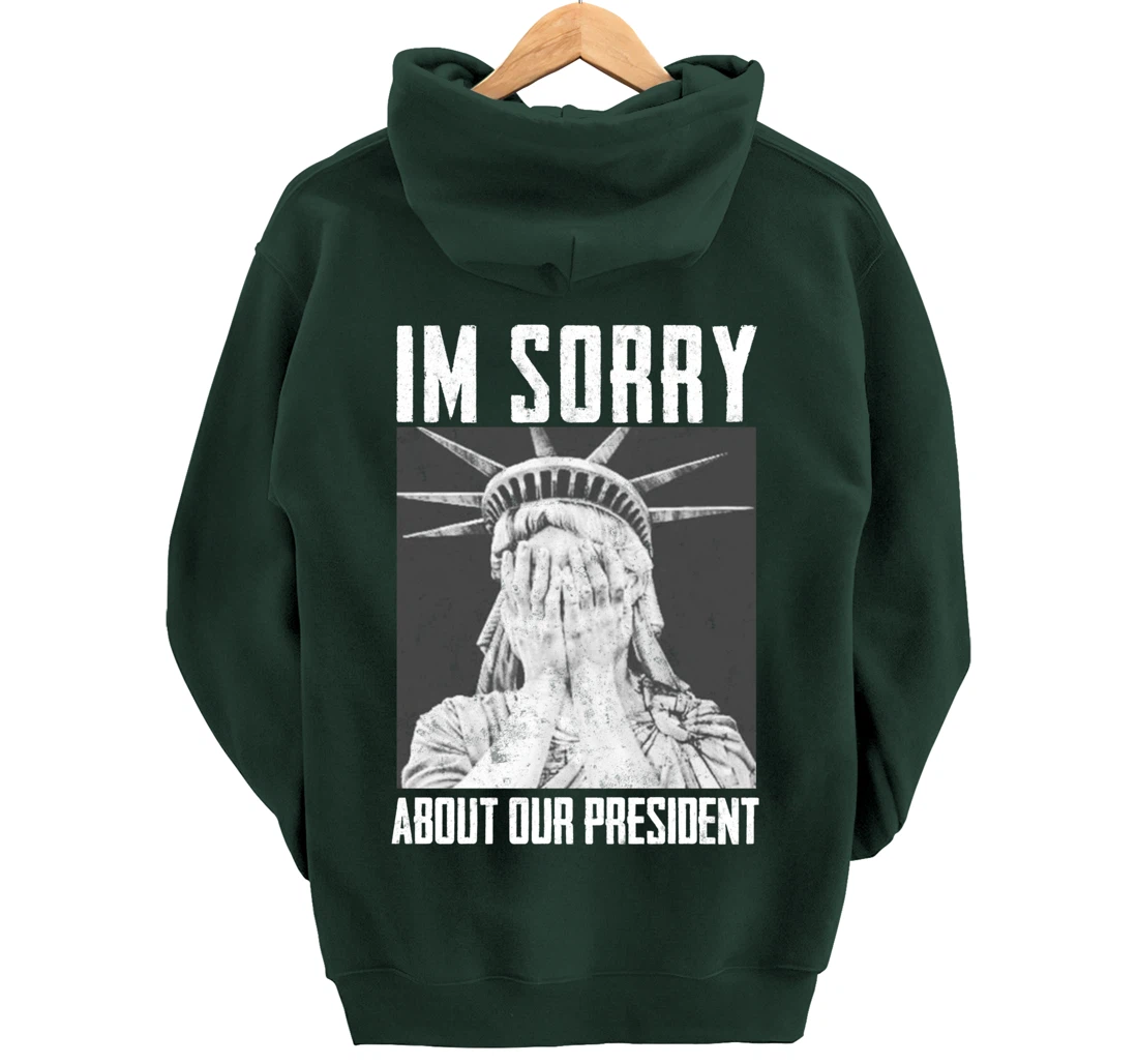 Funny Ashamed Statue of Liberty Political Anti-Trump RHINOS Pullover Hoodie