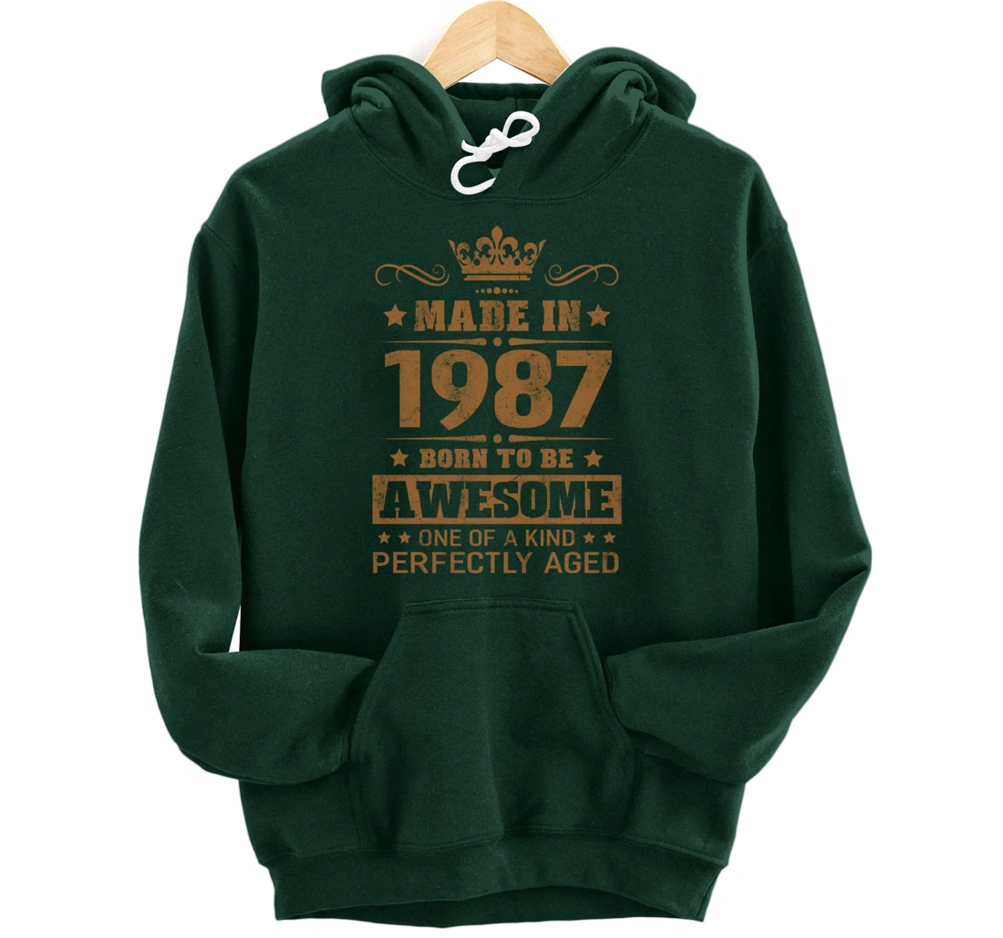Made in 1987 Born To Be Awesome Birthday Gifts Pullover Hoodie
