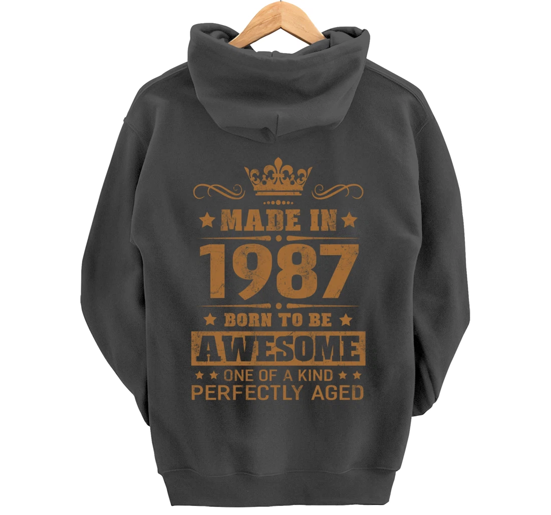 Made in 1987 Born To Be Awesome Birthday Gifts Pullover Hoodie