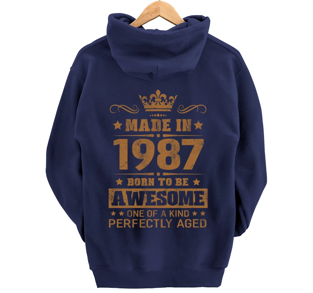 Made in 1987 Born To Be Awesome Birthday Gifts Pullover Hoodie
