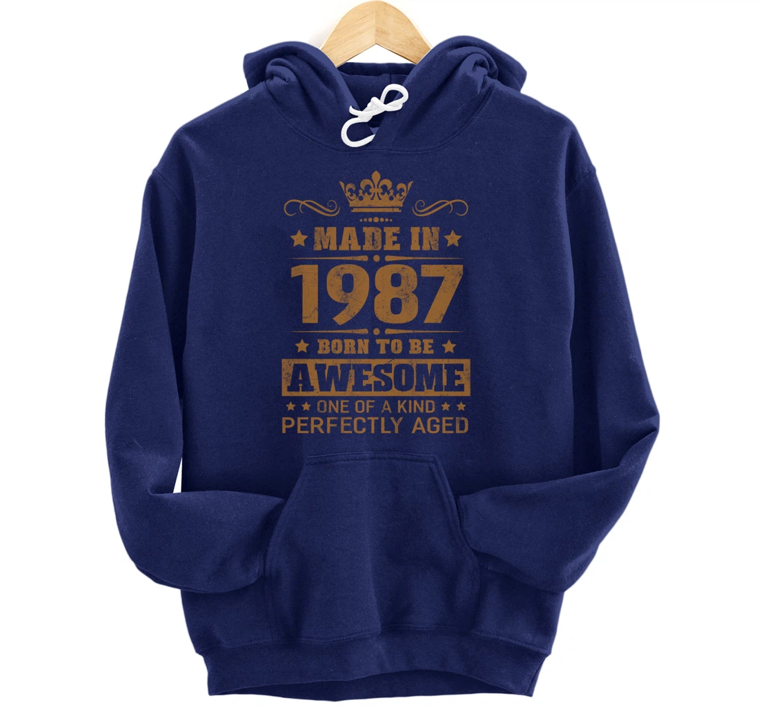 Made in 1987 Born To Be Awesome Birthday Gifts Pullover Hoodie